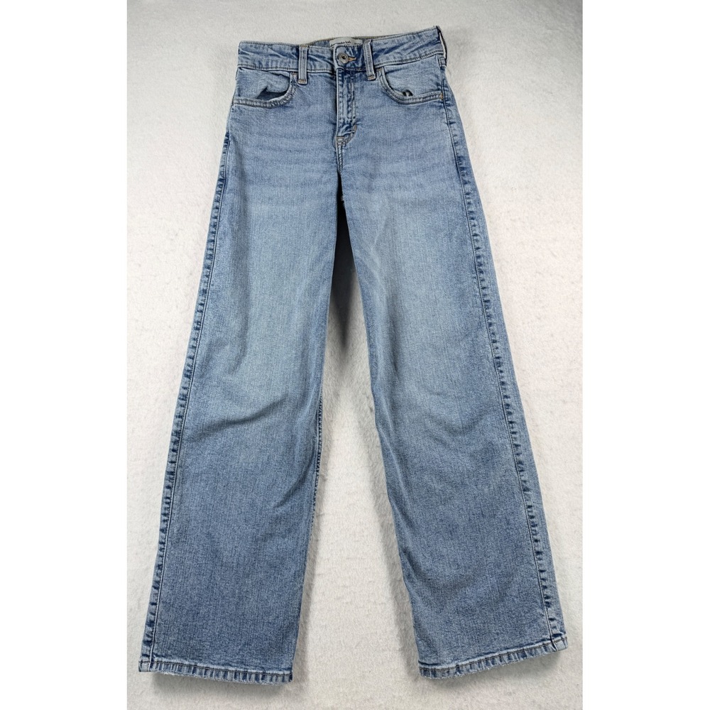 Abercrombie Kids Girls High Rise Wide Leg Jeans Light Wash Size 13/14 Regular